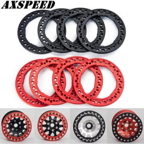 AXSPEED 4PCS 1.9" Wheel Outer Ring 52mm Aluminum Alloy Wheel Rings for 1/10 RC Crawler Axial SCX10 II 90046 1.9 Wheel Rims