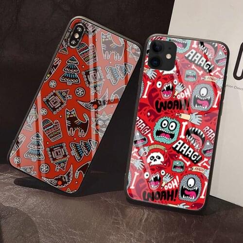 Seamless color Phone Case Tempered Glass For iPhone 12 Pro Max Mini 11 Pro XR XS MAX 8 X 7 6S 6 Plus SE 2020 case