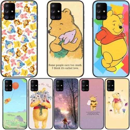 Yellow Winnie Bear Phone Case Hull For Samsung Galaxy A50 A51 A71 A70 A52 A40 A30 A31 A80 A20E 5G S Black Shell Art Cell Cove