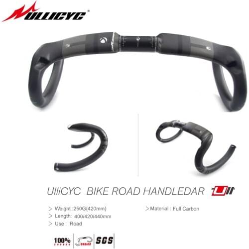 Ullicyc Matte Full Carbon Fibre Black Handlebar Carbon Road Handlebar Bent Bar 31.8*400/420/440mm Carbon Bicycle Parts