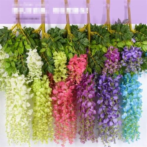 DIY Artificial Wisteria Wedding Decorations Fake Flower Vines