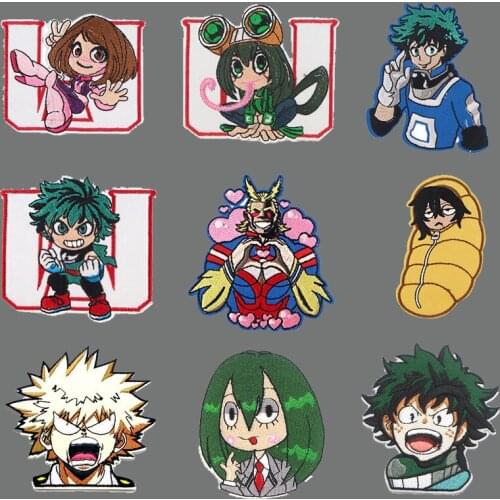 Exquisite Japanese cartoon anime hero academy character embroidery patch DIY school bag clothes shoes hat for kids