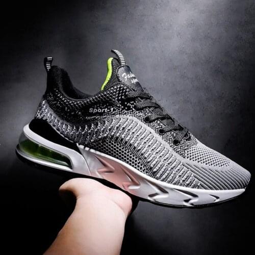 Men sneakers shoes outdoor comfortable breathable fly woven mesh casual non-slip vulcanized fashion elastic running shoes