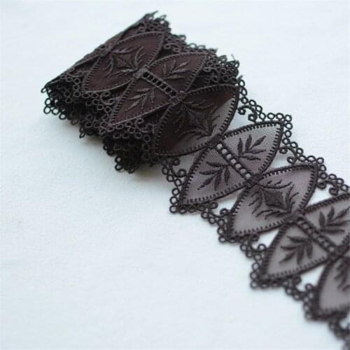 1 Meter Coffee Hollow Embroidery Soft Lace for Clothes DIY Accessories Curtain Clothing House Cloth Decoration Accessories