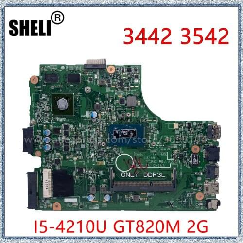 SHELI For DELL 3442 3542 3443 3543 5748 5749 Laptop Motherboard With I5-4210U CPU GT820M 2GB GPU CN-01P4HG 1P4HG Mainboard