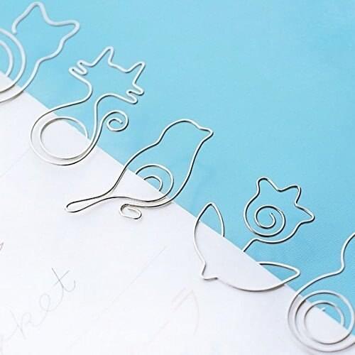 Cute Exquisite Mini Metal Paper Clips, Bookmarks, Page Finders for Office School 10PCS/LOT