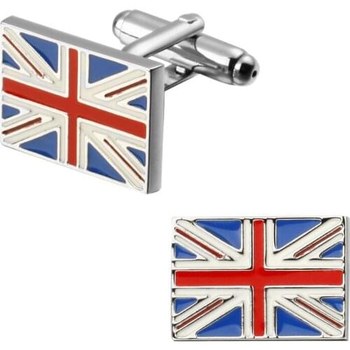 Fashion brand mens shirts sleeve cuff links square British flag cufflinks on packing/free shipping