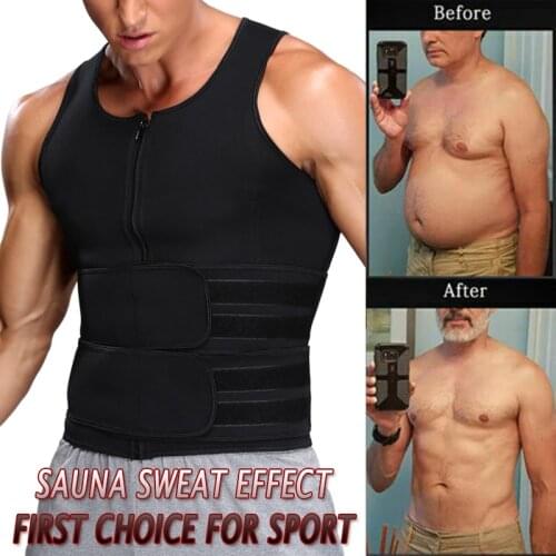 Men Waist Trainer Vest Weightloss Neoprene Corset Compression Sweat Body Shaper Slimming Sauna Tank Top Workout Shirt