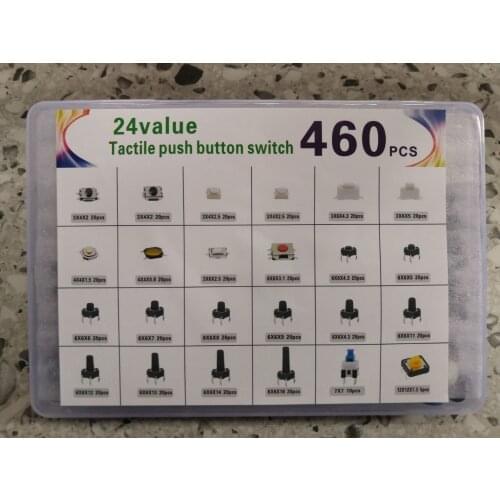 460PCS mix Micro switch kit 6*6*5/7/8/9/10/12/13 3*4*2.5/4.3/5 Tactile Push Button Switch Toy car home appliances remote control