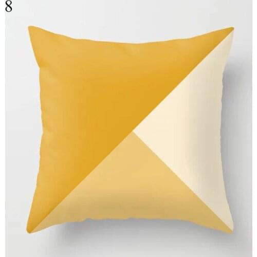 Yellow Cushion Cover Plaid Flower Letters Print Sofa Pillow Cases Bedroom Home Decor Car Office Decorative Accessories 45x45cm