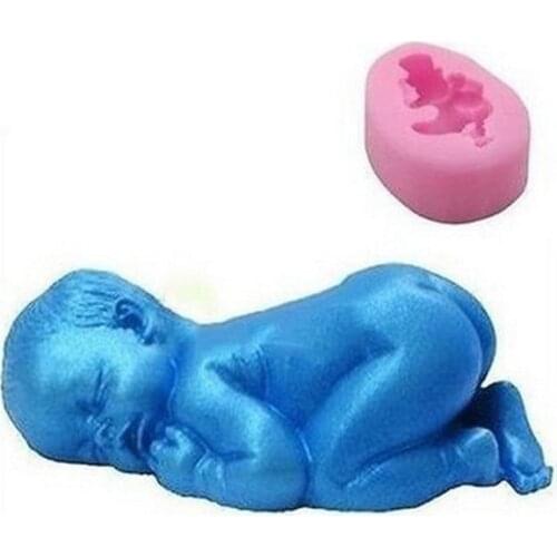 New Cute Sleeping Baby Eco-Friendly Soft Silicone Fondant Mould Chocolate Sugarcraft Cake Soap Mold Baking DIY Tools Accessories