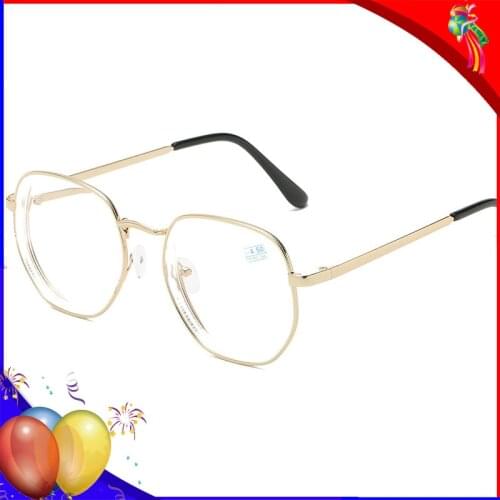 Square Finished Myopia Glasses Women Men Metal Frame Eyeglasses Prescription Shortsighted Eyewear Diopter -1.0-1.5-2.0 To -6.0