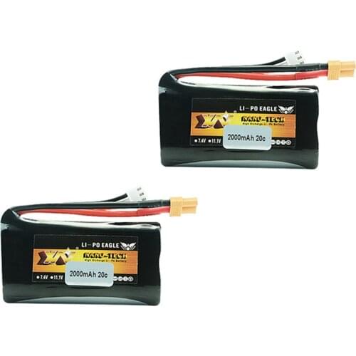 Original 2S 7.4V 2000mAh 18650 Li-ion Battery for Huina 580550 583 582 RC Car Drone spare parts 7.4v Battery 2pcs