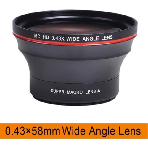 58MM 0.43x Professional HD Wide Angle Lens with Macro Portion for Canon EOS Rebel 77D T7i T6s T6i T6 T5i T5 T4i T3i T3 SL1 60D