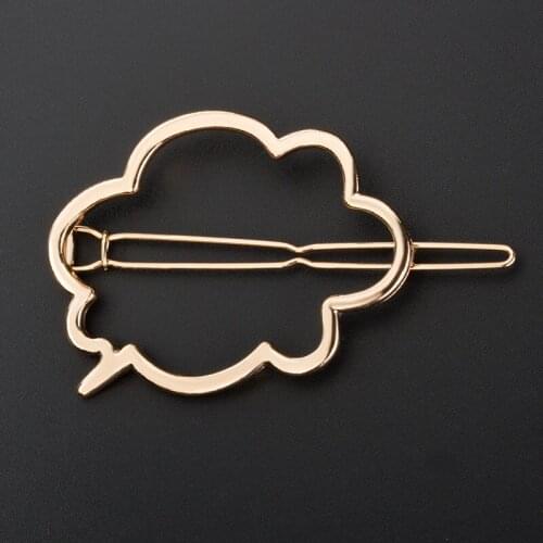 Hollow Cloud Metallic Hairgrips Hair Clips and Pins Women Golden Silver Plated Hairwear Hair Accessories