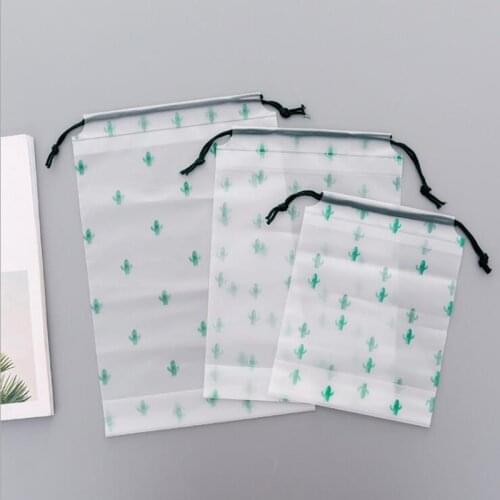 Cactus Drawstring Storage Bag Travel Makeup Case Waterproof Clothes Storage Bag Sundries Sort Out Women Cosmetic Tote Beaut Kit