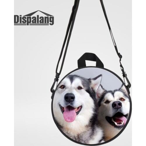 Dispalang Animals Print Round Bag Dog Women Girls Small Backpack for Children School Bags Kindergarten Shoulder Book Bag