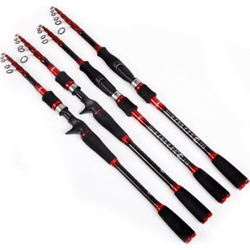 Telescopic lure rod 1.8M 2.1M 2.4M 2.7M casting/spinning handle short section portable sea carbon fishing rod