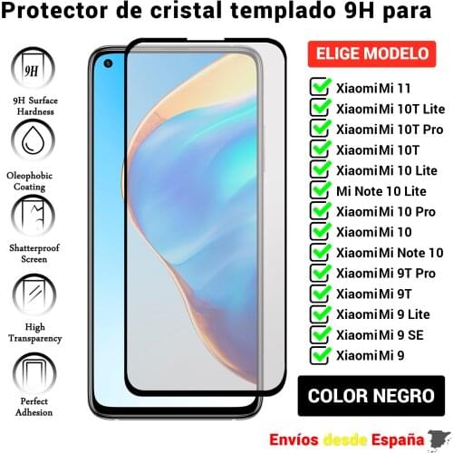 3D full screen Protector for Xiaomi Mi 11 10 10T 9 SE Note Lite Pro tempered glass black for movil. Choose model