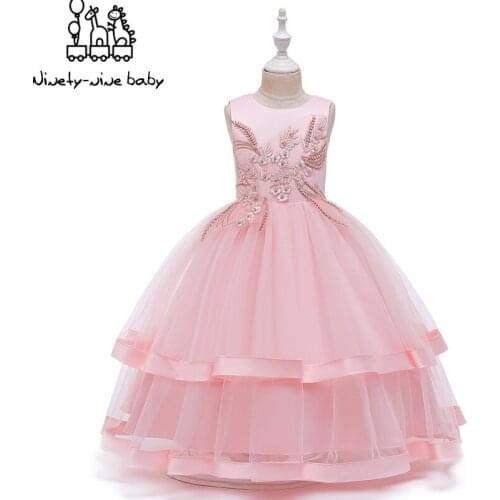 Winter Christmas Dress 2019 Girls Wedding Party Elegant Embroidery Tutu Princess Dress Kids Dresses For Girls Clothing 3-12 Y