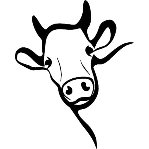 13cm*16.2cm Cartoon Animal Cow Fashion Vinyl Car Sticker Decor Decal Black/Silver S3-6277