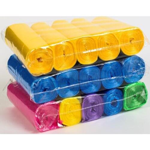 150pcs Disposable point-breaking garbage bag portable thickened color continuous roll garbage bag for household car and pet