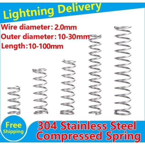 304 SUS Compressed Spring Stainless Steel Compression Spring Y-type Rotor Return Spring Wire Diameter 0.7mm 10PCS