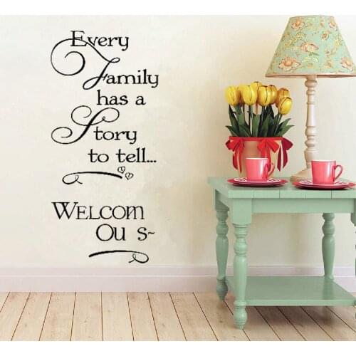56*122CM Family Story Quote Wall Sticker Decal Vinyl Home Decor Welcome Living Room Kitchen Rooms Wall Decals Large Size LC029