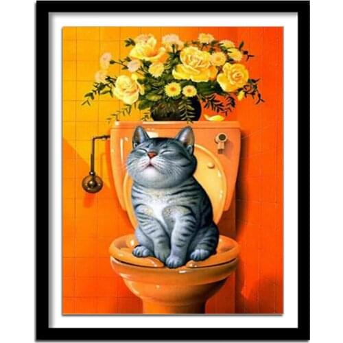 Diamant painting 5d diy diamond painting square Diamond embroidery animals cat diamond round buDD fullha 453DD full