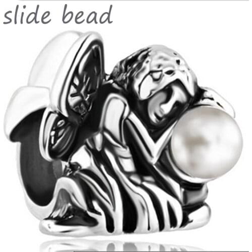 Free shipping new resting angel religious charm beads Suitable for Pandora charm bracelet Women holiday gift