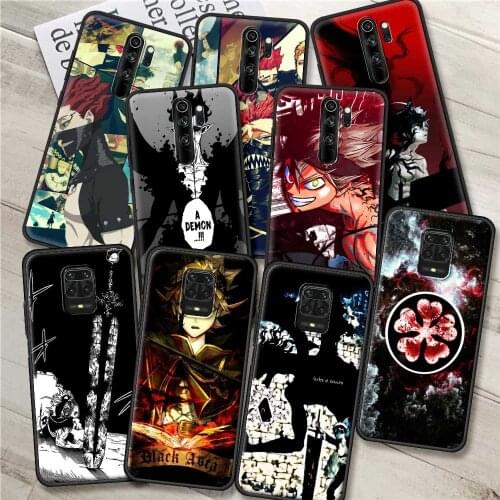 Phone case For Xiaomi Redmi Note 9S 9 9T 8 7 10 Pro 8T K40 9C 9A 9Power 10Pro Max Shell Bumper Black Clover Anime Asta