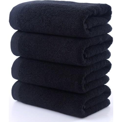 Black cotton towel Thickened bathtowel Adult beach towels compressed towel christmas gift home spa
