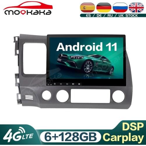 For Honda Civic 2006 - 2011 Android 11 6G+128GB Audio Screen Stereo Car Multimedia Player GPS Navigation Head Unit Carplay DSP