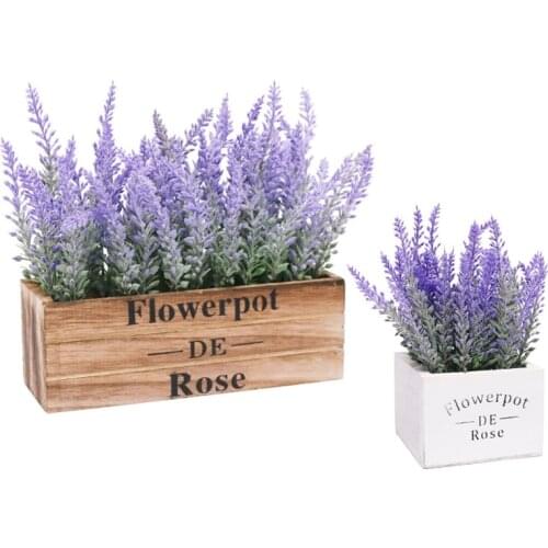 DIY Handmade Artificial Lavender Pot Simulation Fake Flower Plant Home Decoration