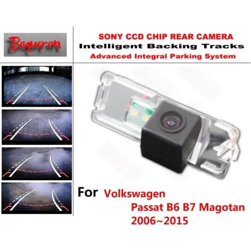 For Volkswagen Passat B6 B7 Magotan 2006~2015 CCD Car Backup Parking Camera Intelligent Tracks Dynamic Guidance Rear View Camera