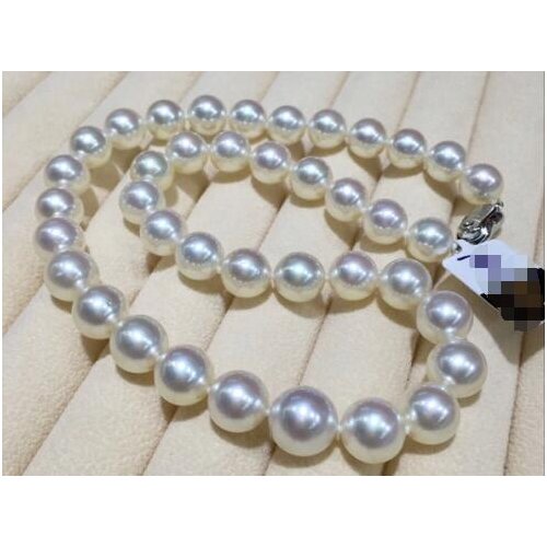 Classic 10-11mm natural south sea white pearl necklace 18inch