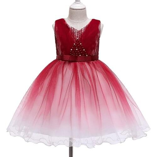 Fashion Childrens wear Girl Gradient birthday Party clothing Girl lace Dress new Children Princess Dress for girls