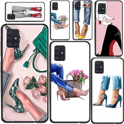 Fashion High Heels Case For Samsung Galaxy A12 A32 A42 A52 A72 A01 A02S A40 A50 A70 A20e A21S A11 A31 A51 A71