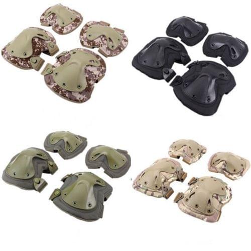 4pcs/Set of Kneepad Tactical CS Armor Knee & Elbow Pads Climbing Hunting Combat Military Protective Gear Field Pulley Sport Army