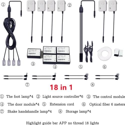 Car Atmosphere Lights EL Neon Wire Strip Light RGB Multiple Modes App Sound Control Auto Interior Decorative Ambient Neon Lamp