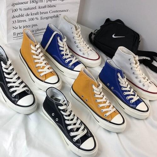 2021 new style canvas shoes vulcanized high-top mens and womens sports shoes casual high-top mens and womens couple shoes