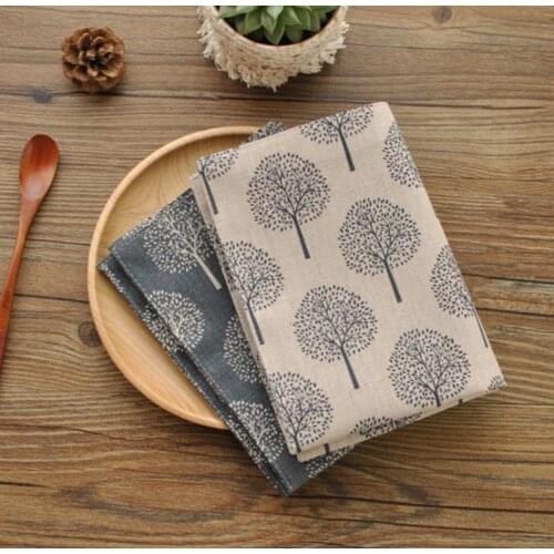 New Cotton and linen napkin tea towel small tree pattern double placemat 40*30cm aesthetic elements(just tea towel) SN3763