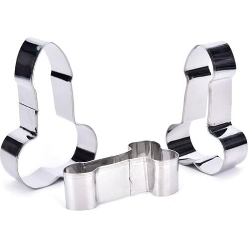 New 3pcs Penis Cookie Cutter Stainless Steel Cut Biscuit Mold Cooking Tools Set Vegetable Chopper Kitchen Accessories