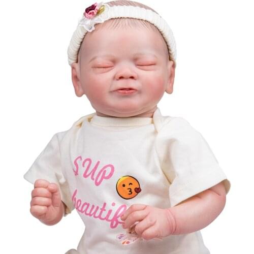 NPK 18inch girl lifelikereborn premie baby newborn doll hand-drawing hair hand painting real soft touch