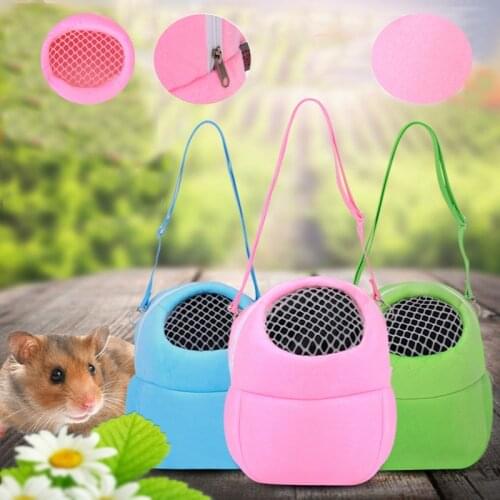 Hamster Carrier Portable Small Pet Carrier Warm Sleep Breathable Travel Hanging Rat Cage For Hamster Guinea Pig Carry Pouch Bag