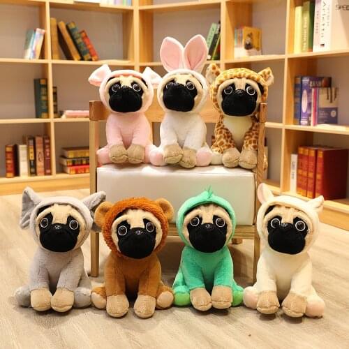 20/35cm Simulation Animal Sharpei Pug Plush Toys Dogs Cosplay Dinosaur Rabbit Elephant lion Sheep Stuffed Dolls Child Kids Gift