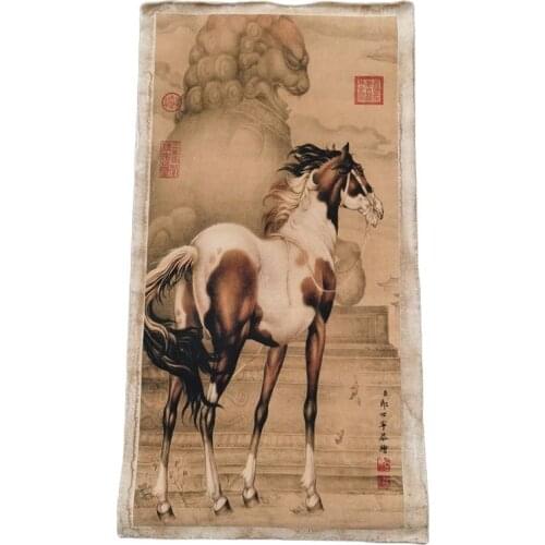 Chinese early collection of old goods of picture of langshining (horse) family collection