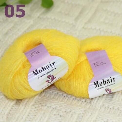 Sale New 2BallsX25g Luxury Soft Mohair Warm Wrap Shawl Hand Knit Crochet Yarn 291-05 Sunshine