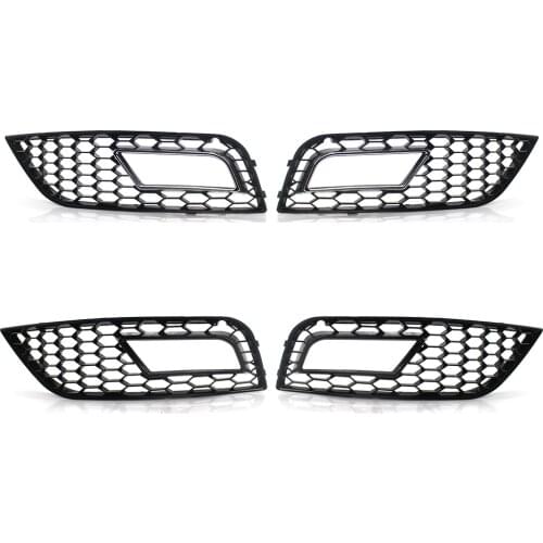 For Audi 1 Pair Front Bumper Grill Mesh for Audi A4L A4 Quattro B9 2013-2015 Honeycomb Fog Light Grille Cover Left Right