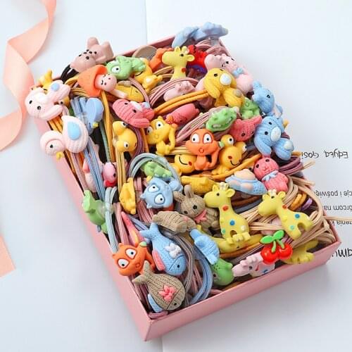 Cute animal hair ring Cat dog rabbit hair bands headwear girl rubber band elastic hair bands Korean children hair Accessories